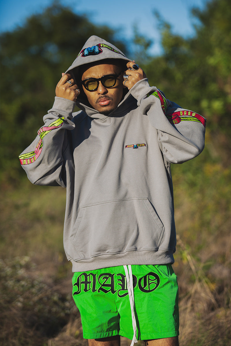 SKULL SWORD EMBROIDERY HOODIE – MAYO