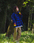FIRE EMBROIDERY CHECK SHIRT JKT