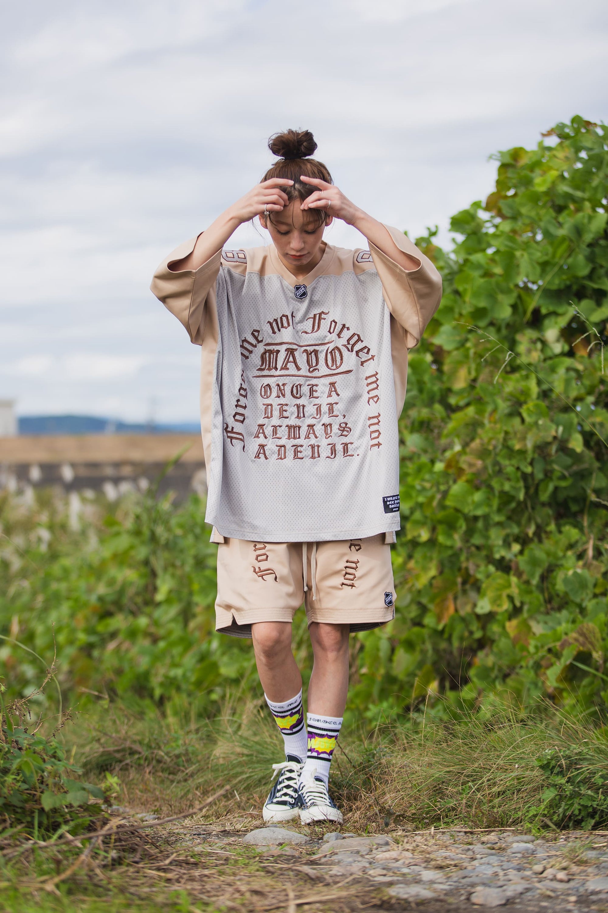 MAYO MESSAGE EMBROIDERY GAME SHORTS