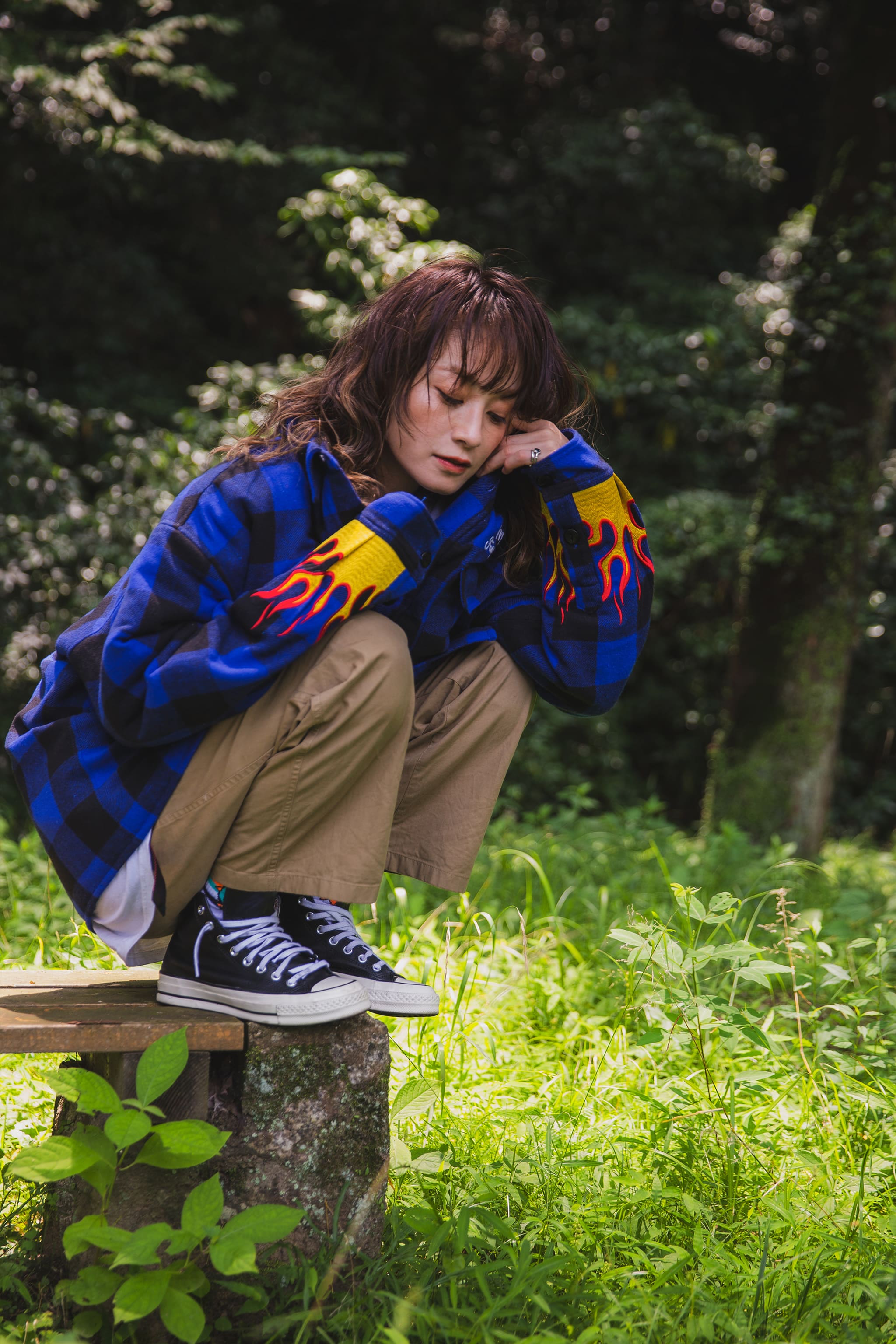FIRE EMBROIDERY CHECK SHIRT JKT – MAYO