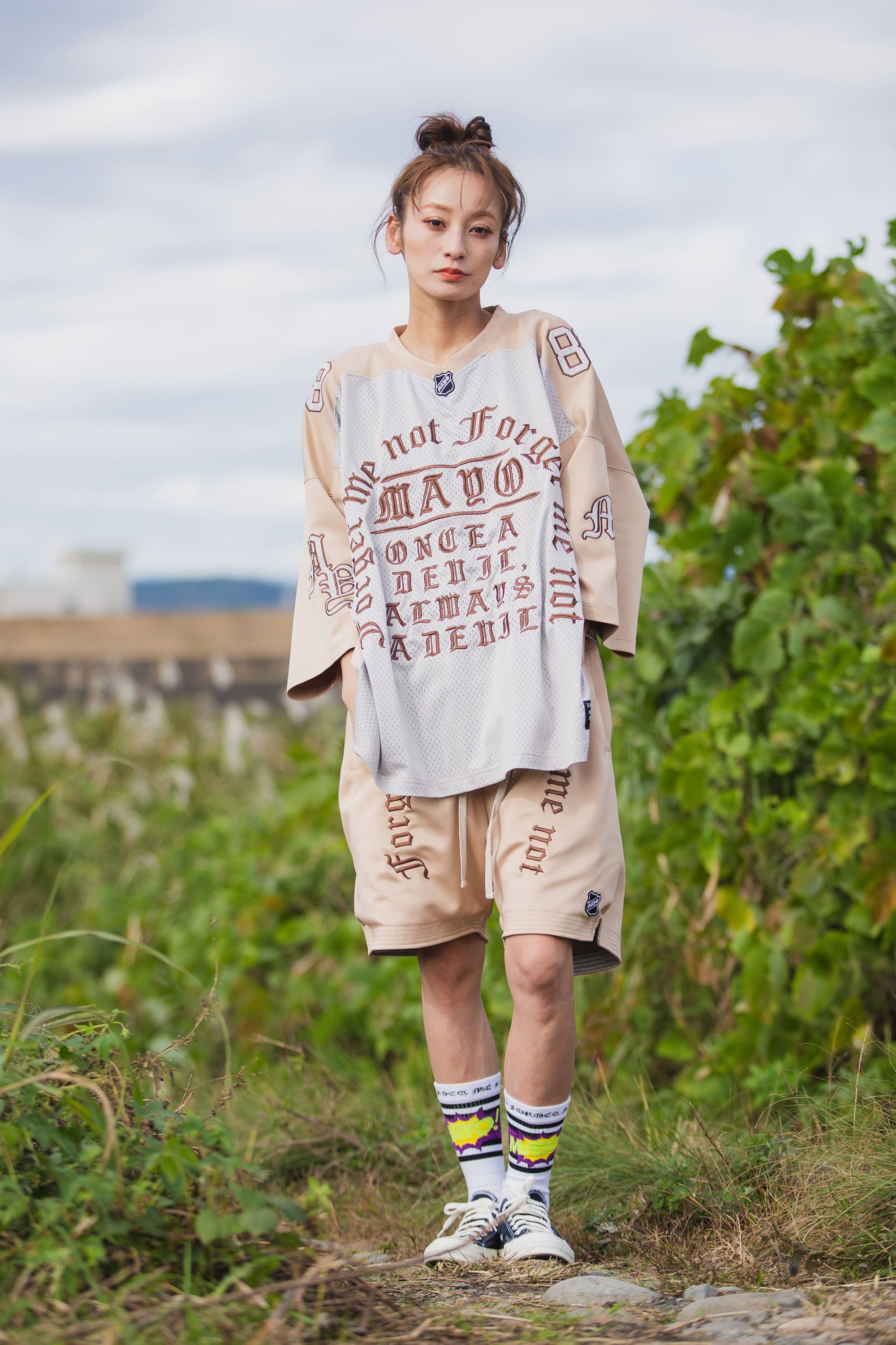 MAYO MESSAGE EMBROIDERY GAME SHORTS