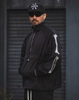 MAYO BONES Embroidery Nylon Anorak - BLACK