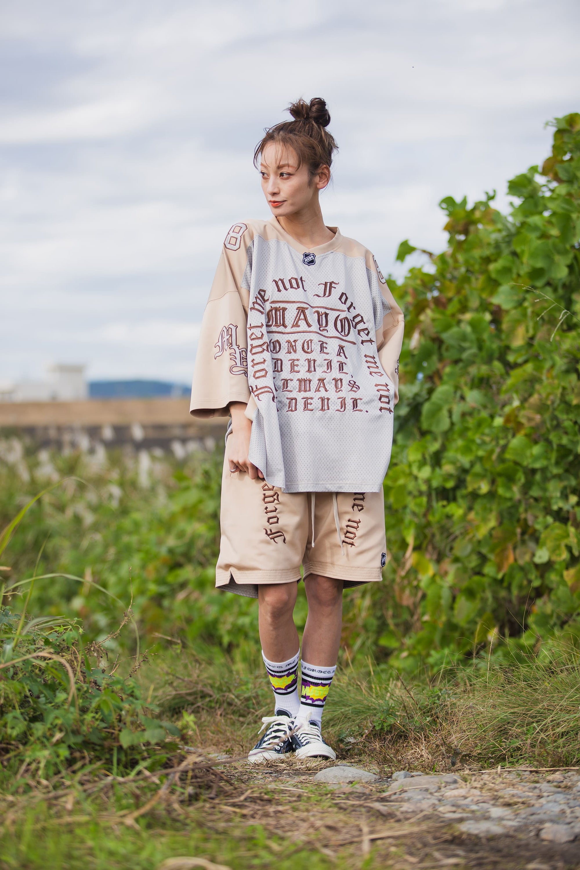 MAYO MESSAGE EMBROIDERY GAME SHORTS