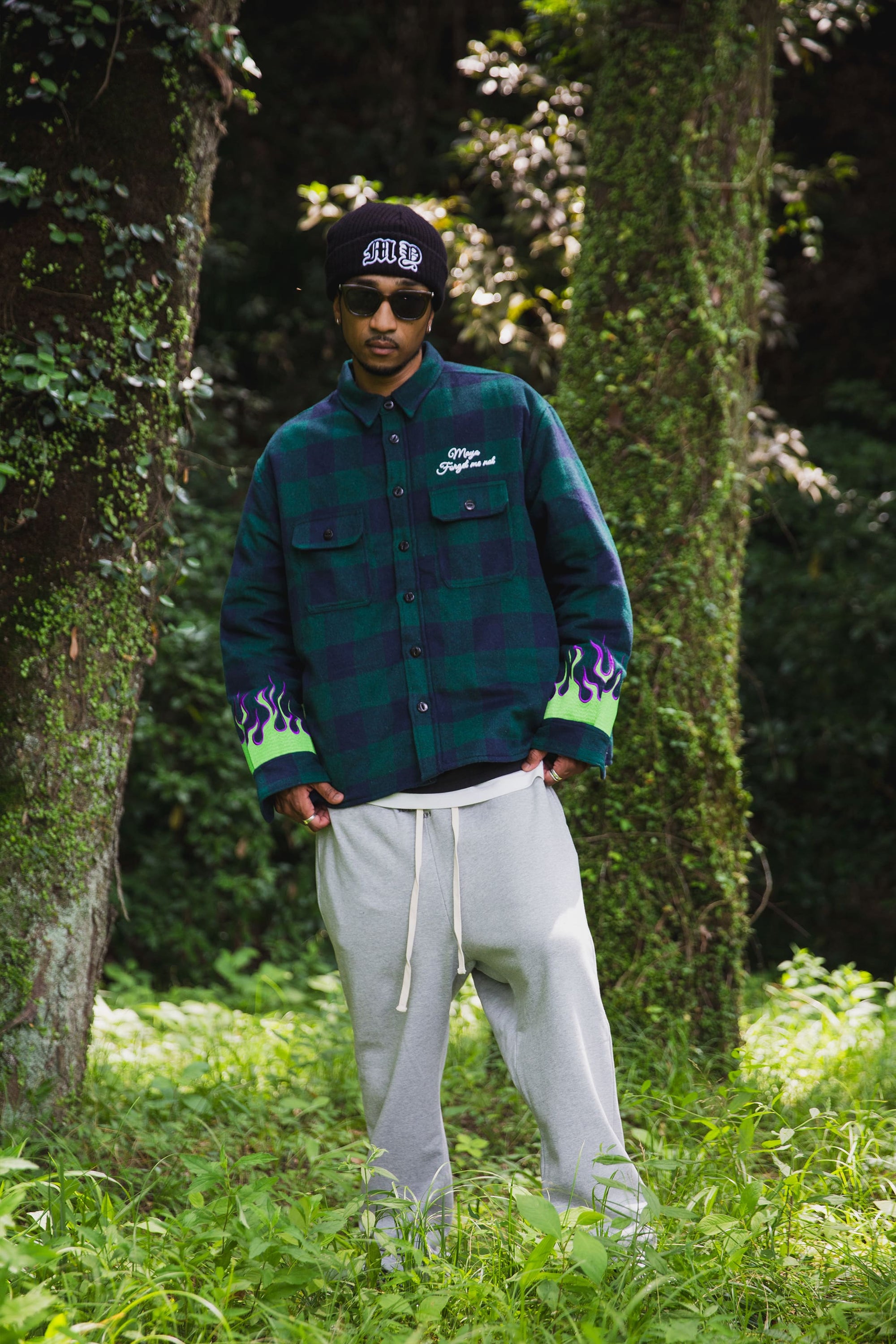 FIRE EMBROIDERY CHECK SHIRT JKT