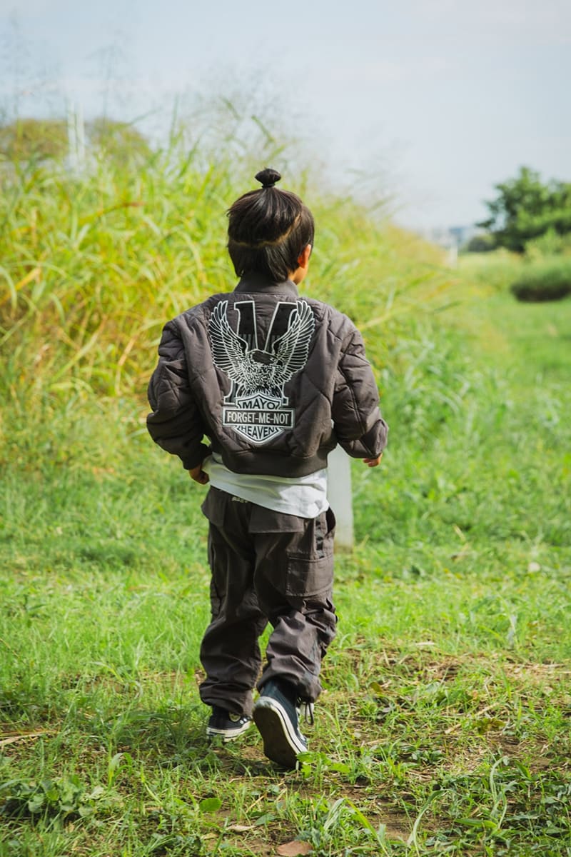 【KIDS】EAGLE  EMBROIDERY NYLON JKT -  CHARCOAL