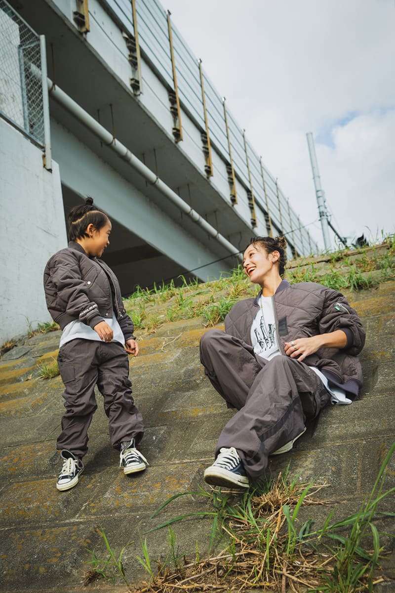 【KIDS】FGMN MAYO EMBROIDERY NYLON CARGO PANTS - CHARCOAL