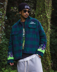 FIRE EMBROIDERY CHECK SHIRT JKT