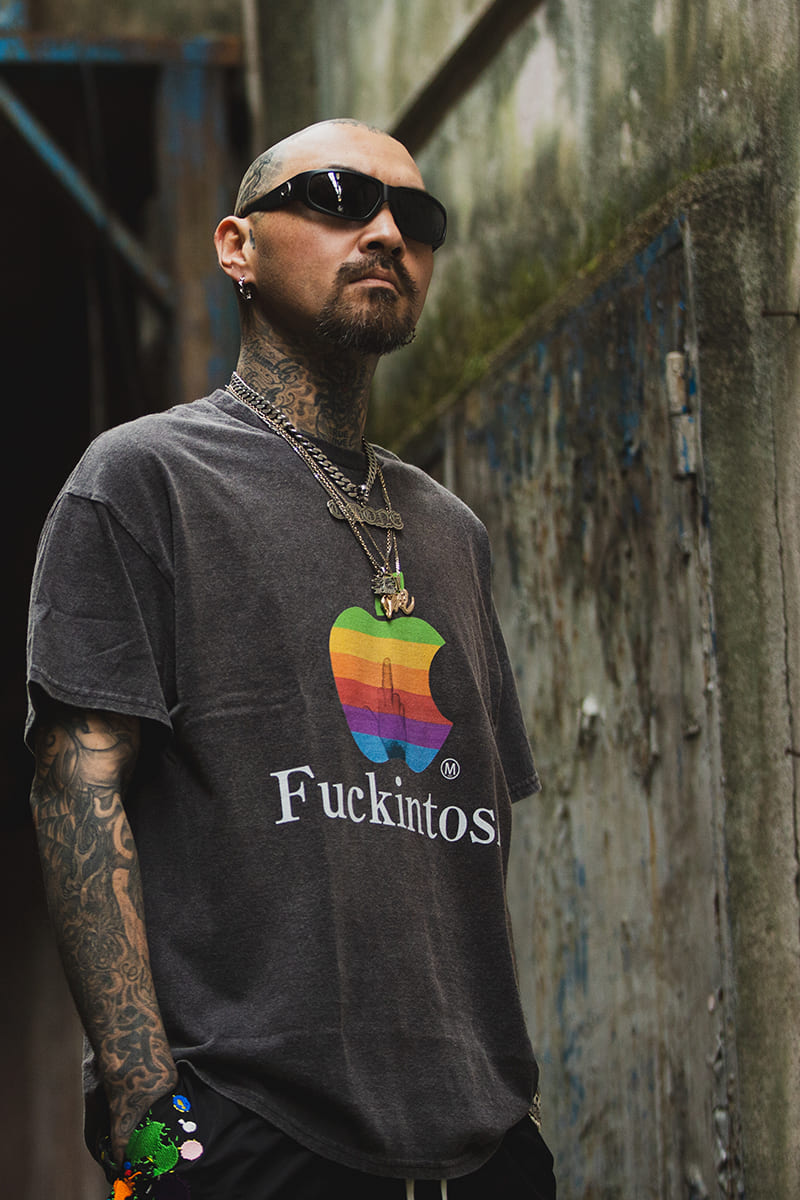 Fuckintosh Short Sleeve Tee - FADE BLACK