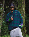 FIRE EMBROIDERY CHECK SHIRT JKT