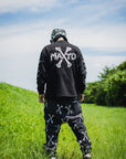 MAYO CROSS BONES EMBROIDERY SWEAT PANTS -  BLACK