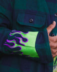 FIRE EMBROIDERY CHECK SHIRT JKT
