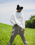 MAYO CROSS BONES EMBROIDERY LONG SLEEVE TEE - WHITE