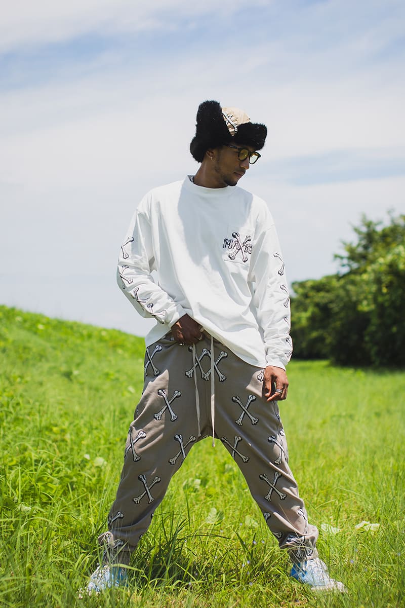 MAYO CROSS BONES EMBROIDERY LONG SLEEVE TEE - WHITE