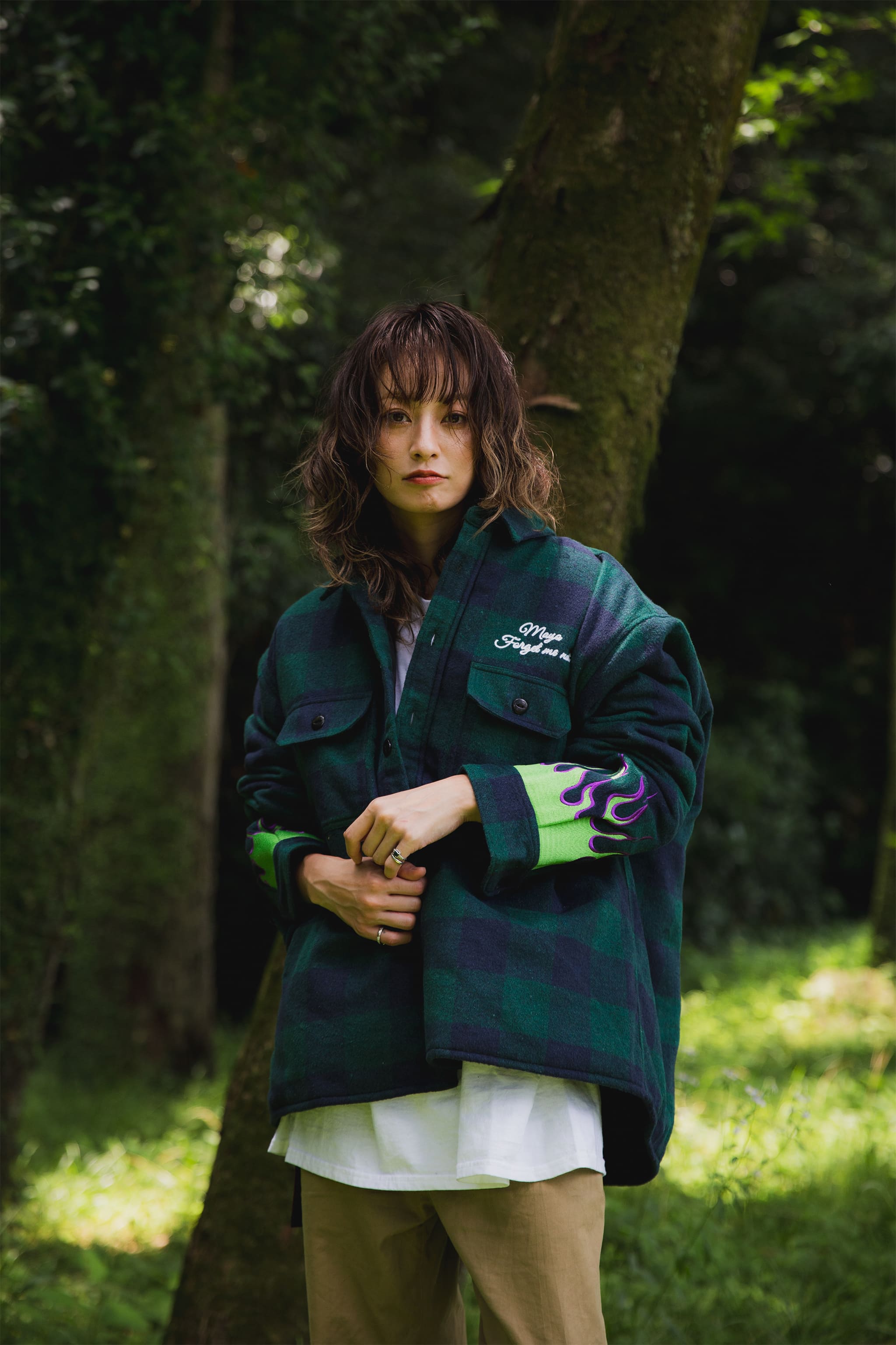 FIRE EMBROIDERY CHECK SHIRT JKT – MAYO