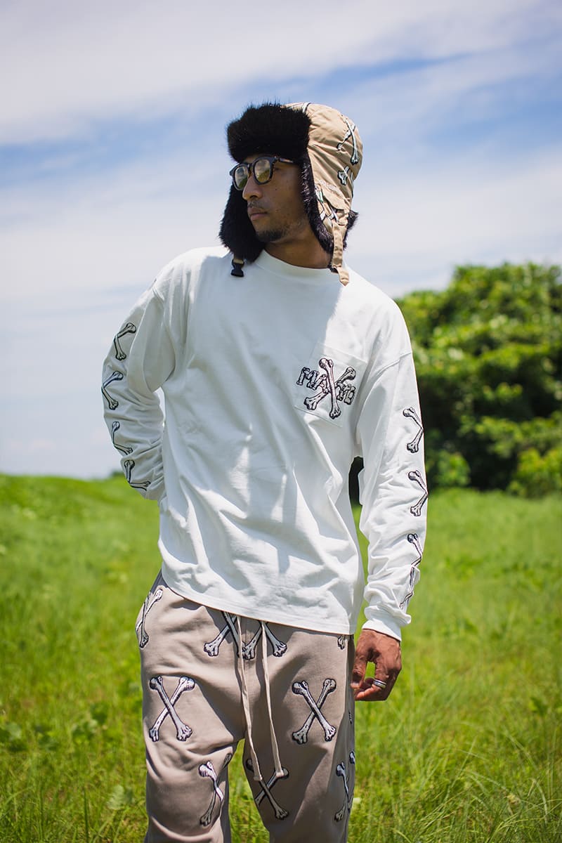 MAYO CROSS BONES EMBROIDERY SWEAT PANTS - BEIGE