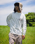 MAYO CROSS BONES EMBROIDERY LONG SLEEVE TEE - WHITE