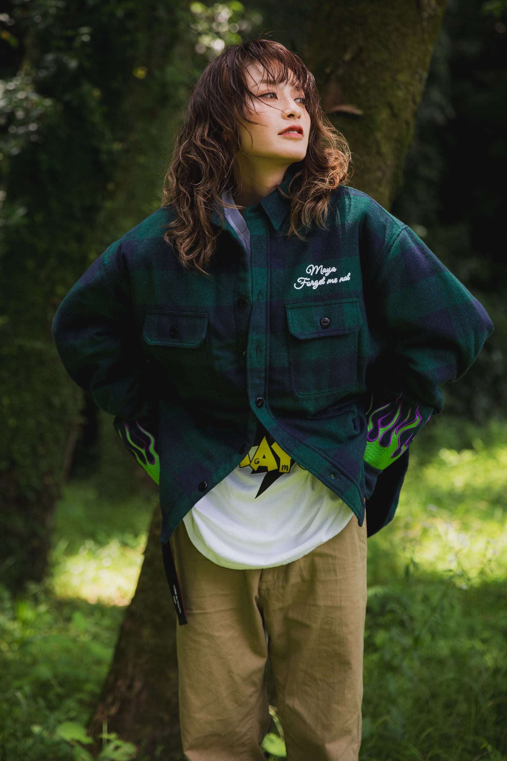 FIRE EMBROIDERY CHECK SHIRT JKT