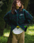 FIRE EMBROIDERY CHECK SHIRT JKT
