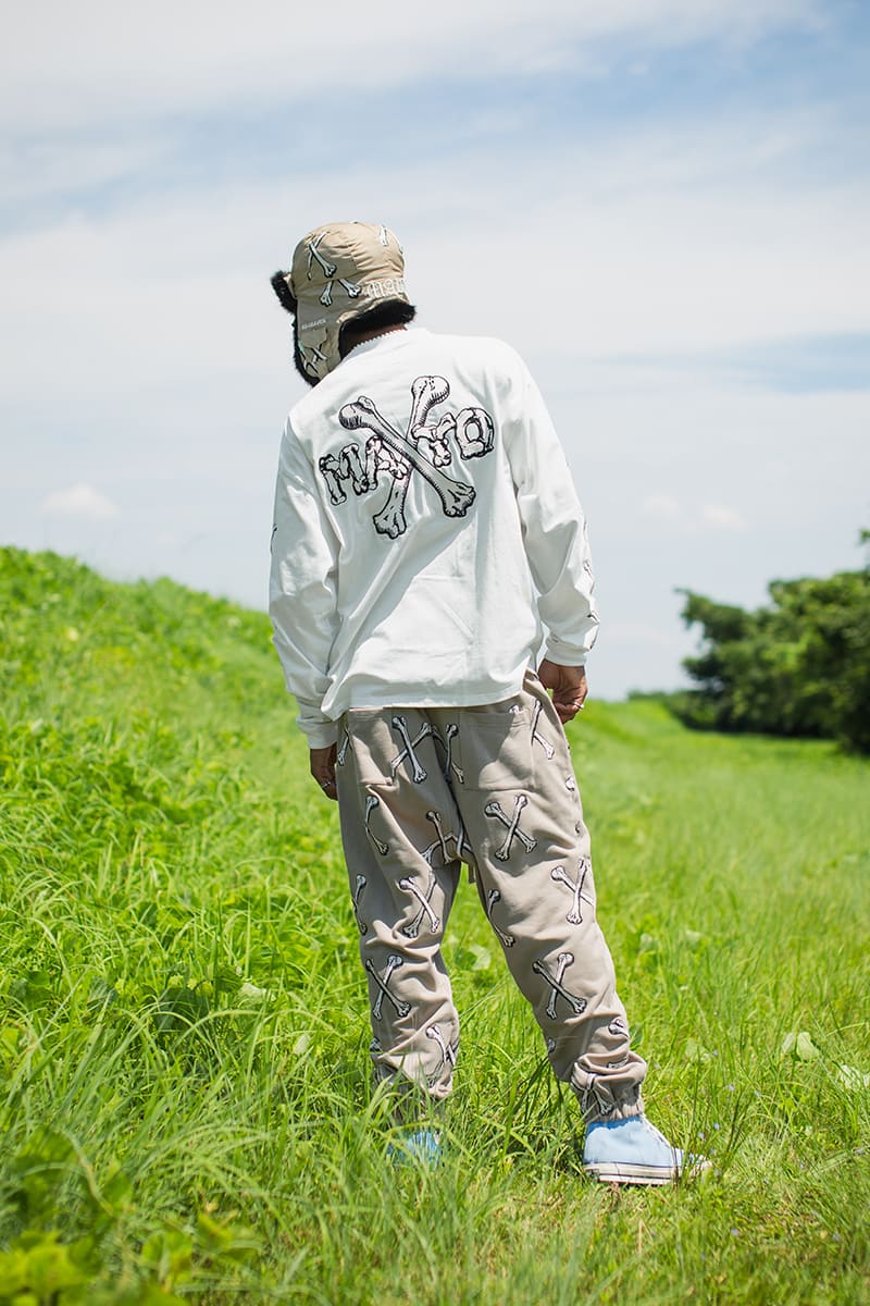 MAYO CROSS BONES EMBROIDERY LONG SLEEVE TEE - WHITE