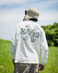 MAYO CROSS BONES EMBROIDERY LONG SLEEVE TEE - WHITE