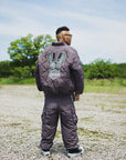 EAGLE  EMBROIDERY NYLON JKT -  CHARCOAL