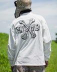 MAYO CROSS BONES EMBROIDERY LONG SLEEVE TEE - WHITE