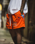 MAYO PAINT Embroidery Swim Shorts -  ORANGE