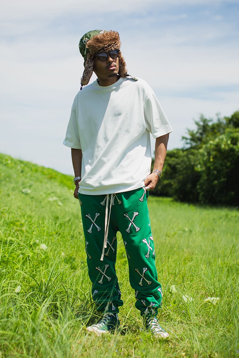 MAYO CROSS BONES EMBROIDERY SWEAT PANTS - GREEN