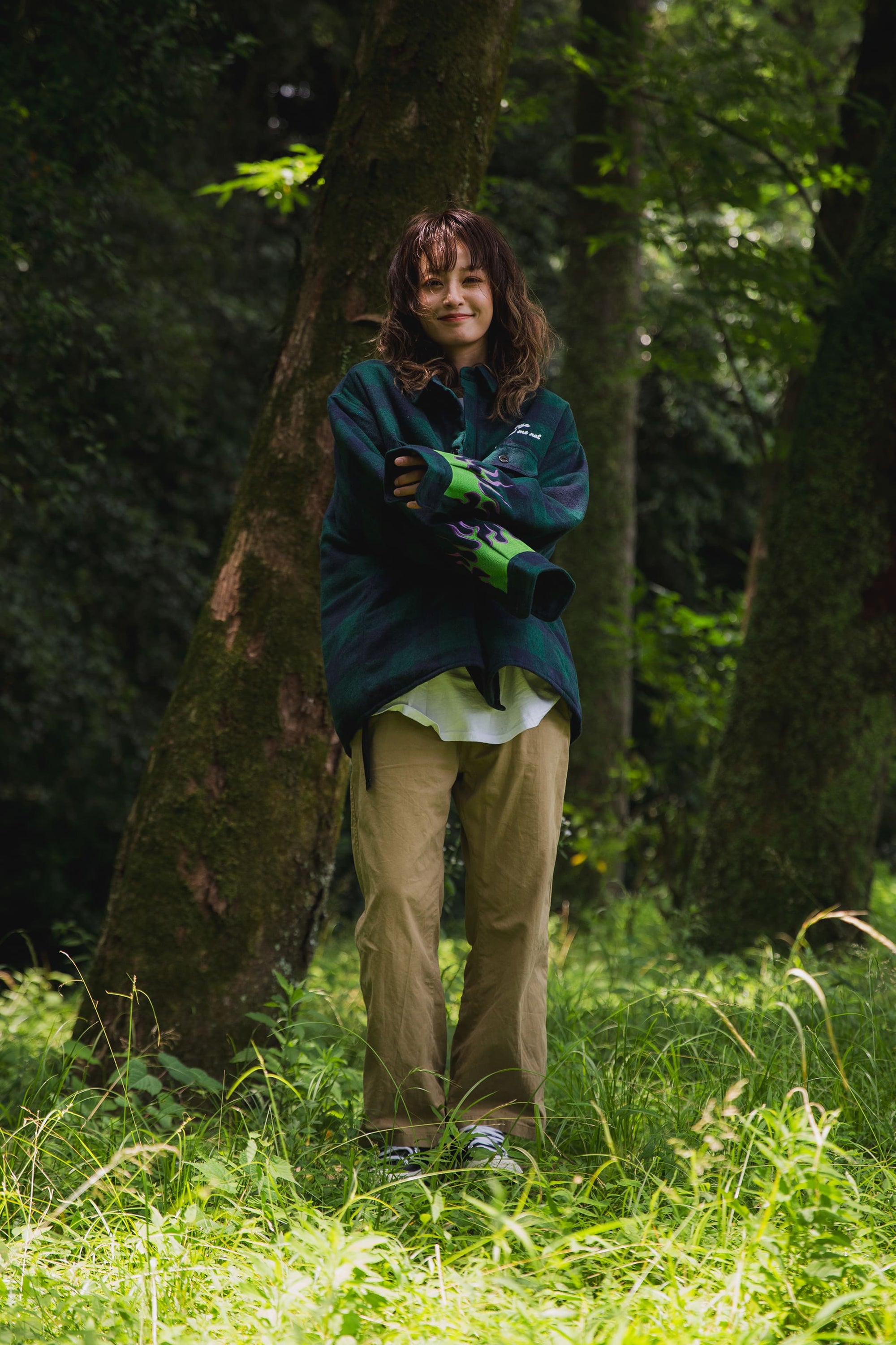 FIRE EMBROIDERY CHECK SHIRT JKT