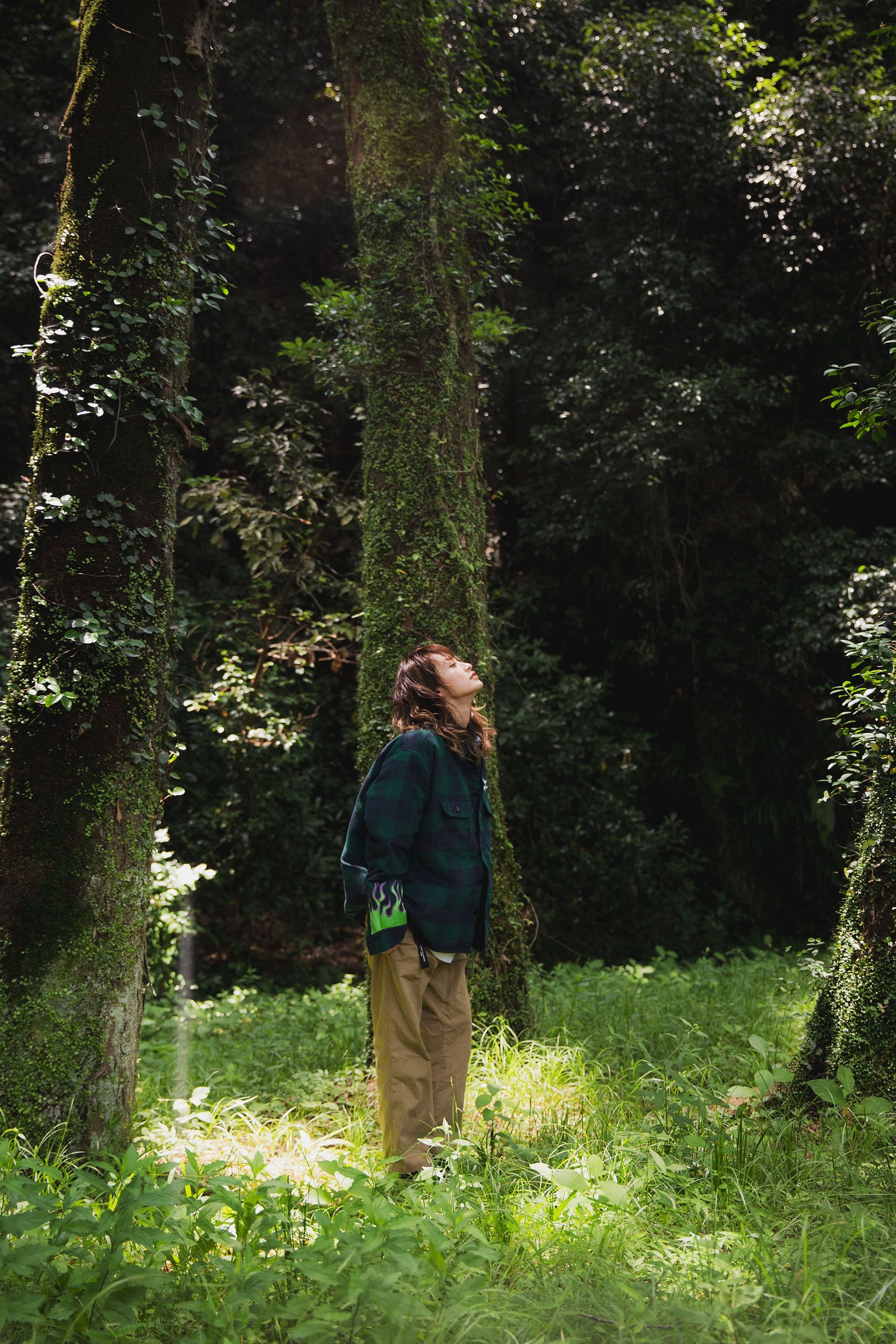 FIRE EMBROIDERY CHECK SHIRT JKT