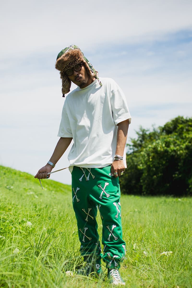 MAYO CROSS BONES EMBROIDERY SWEAT PANTS - GREEN