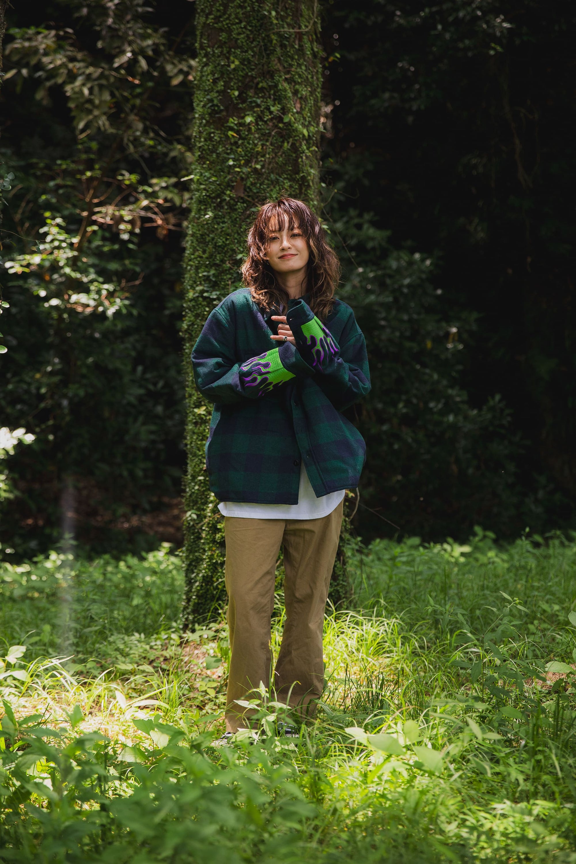 FIRE EMBROIDERY CHECK SHIRT JKT