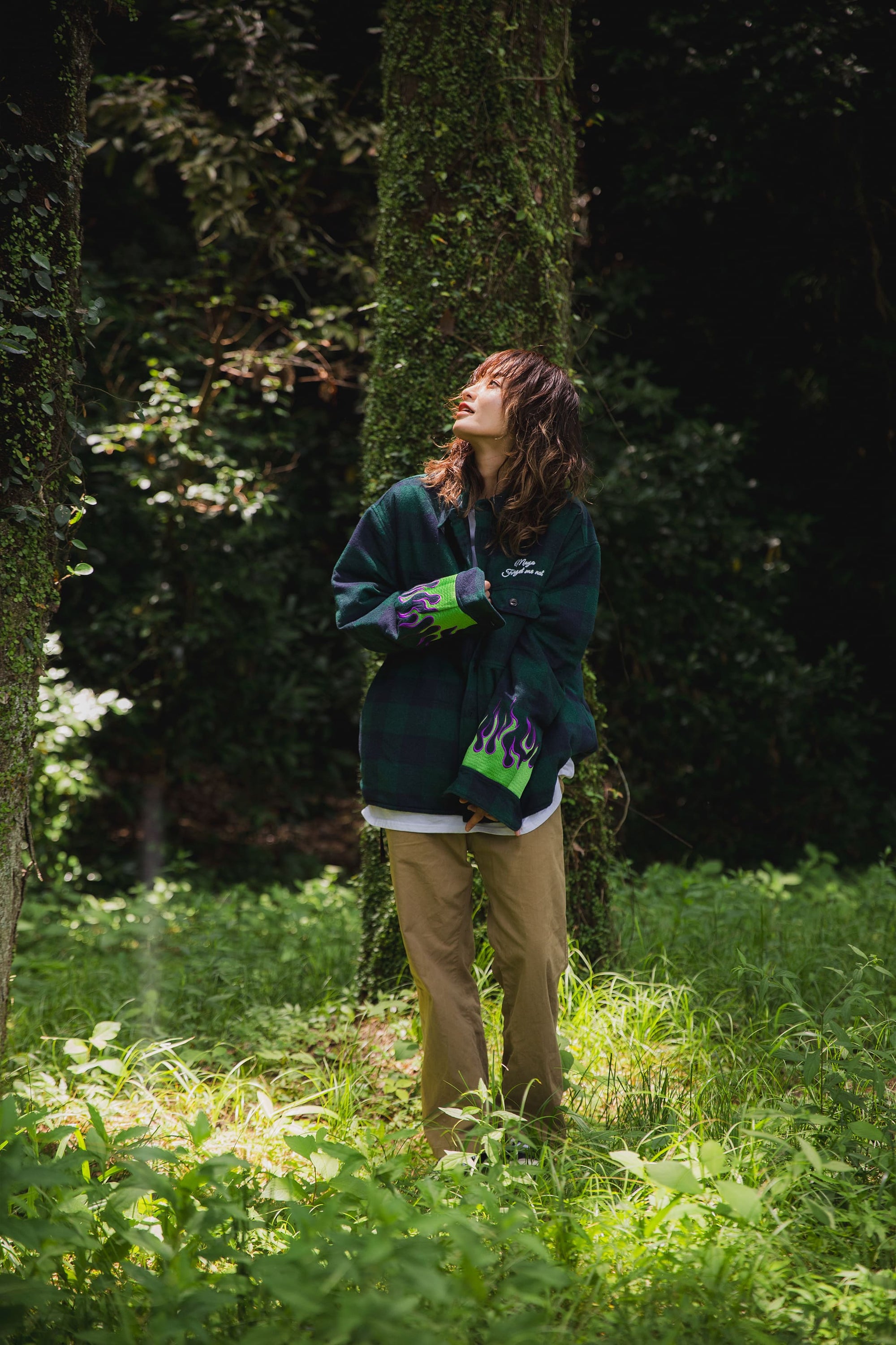 FIRE EMBROIDERY CHECK SHIRT JKT