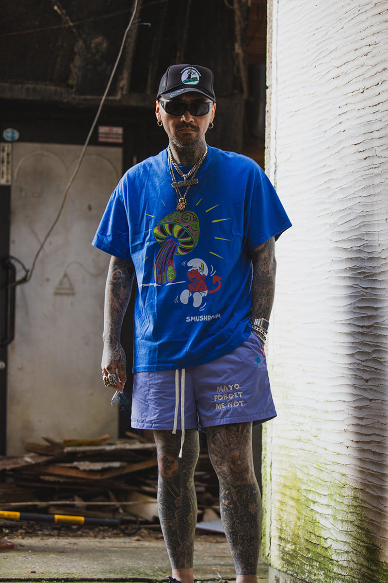 SMUSHROOM Short Sleeve Tee - FADE BLUE