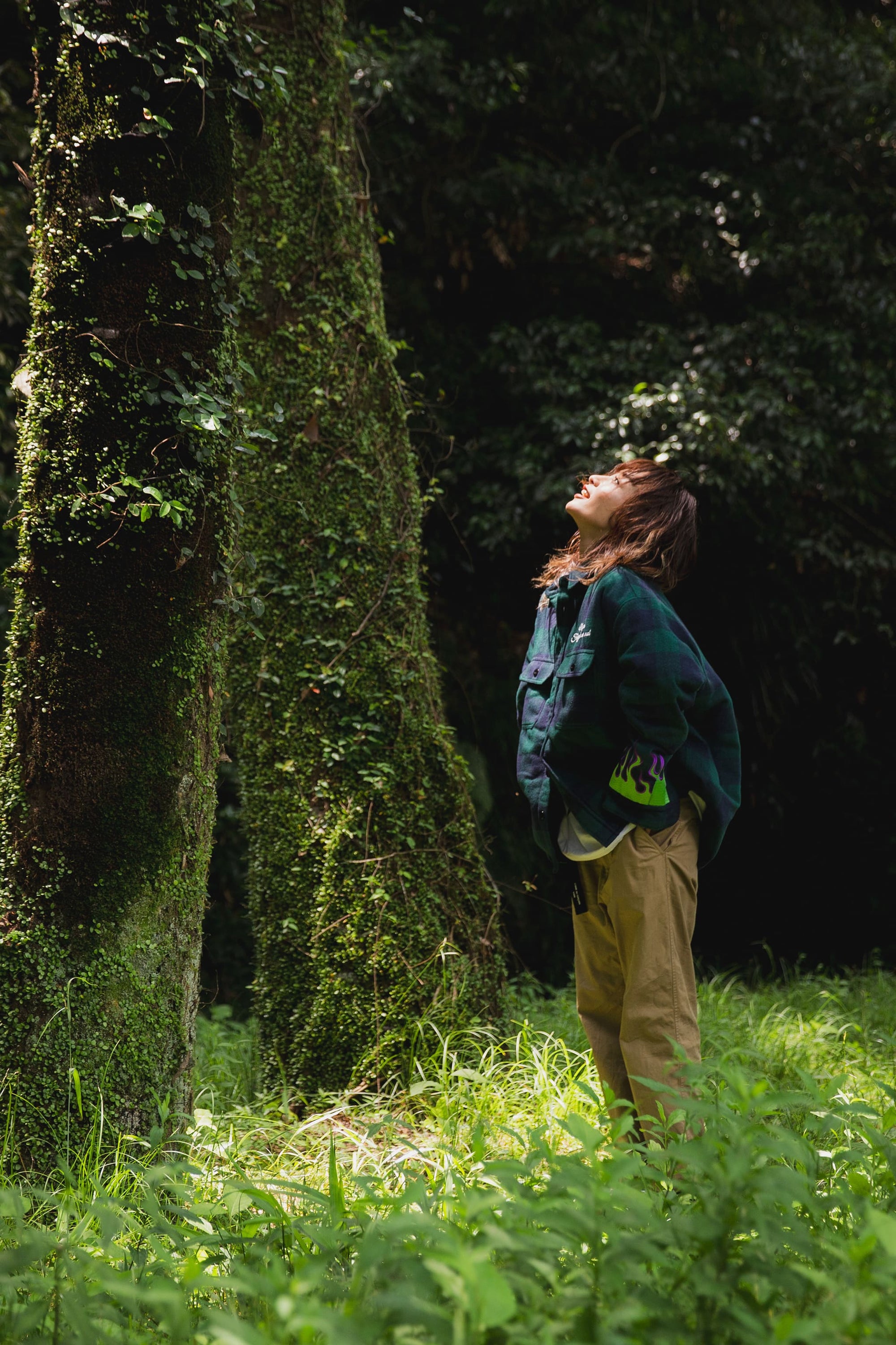 FIRE EMBROIDERY CHECK SHIRT JKT