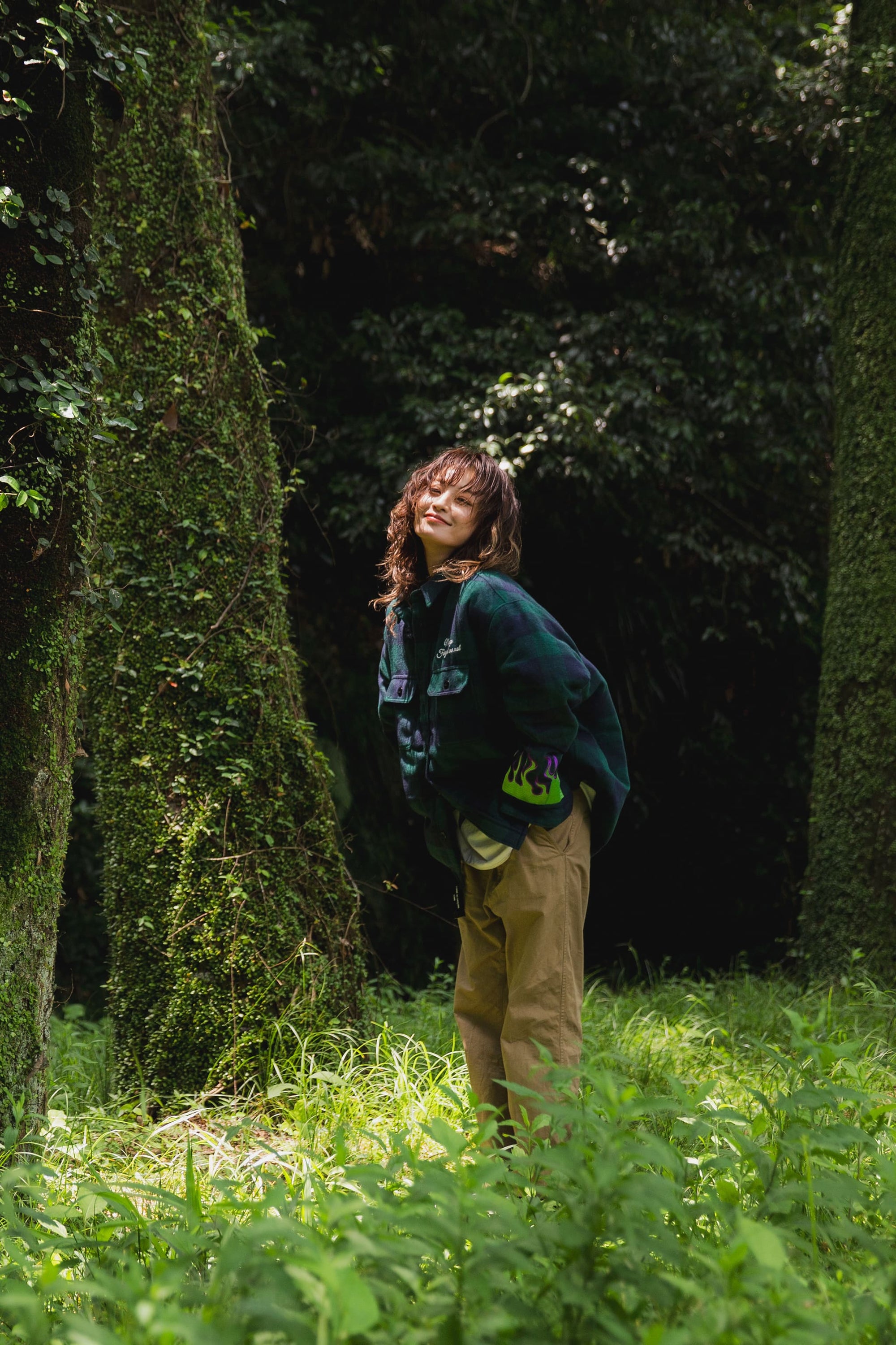 FIRE EMBROIDERY CHECK SHIRT JKT