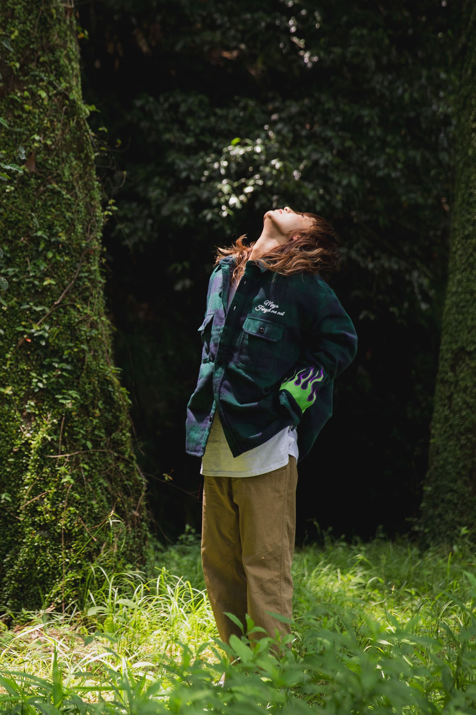 FIRE EMBROIDERY CHECK SHIRT JKT