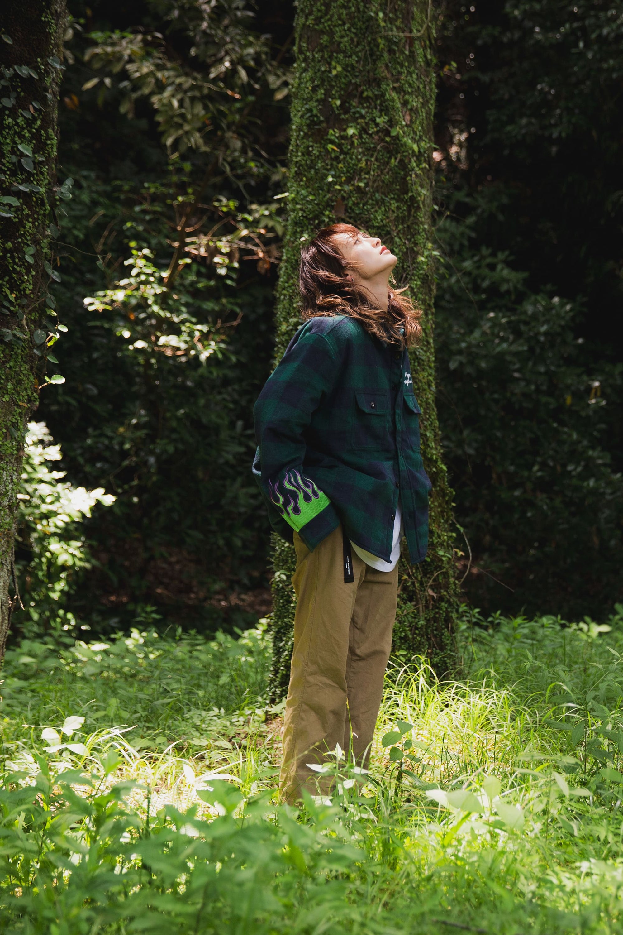 FIRE EMBROIDERY CHECK SHIRT JKT