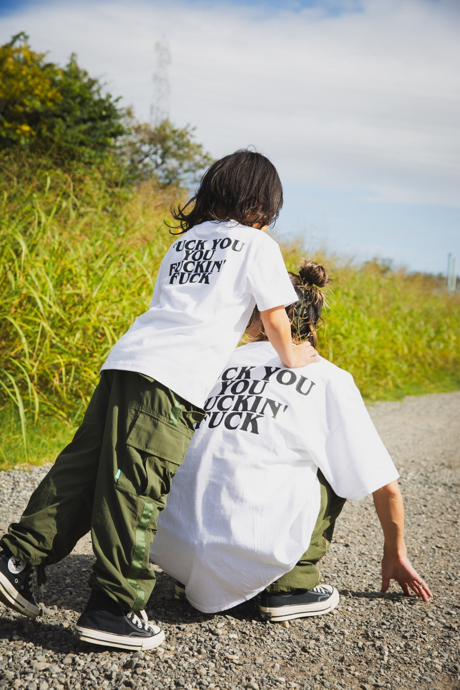 【KIDS】 F●CKIN F●CK PRINT  SHORT SLEEVE TEE - WHITE