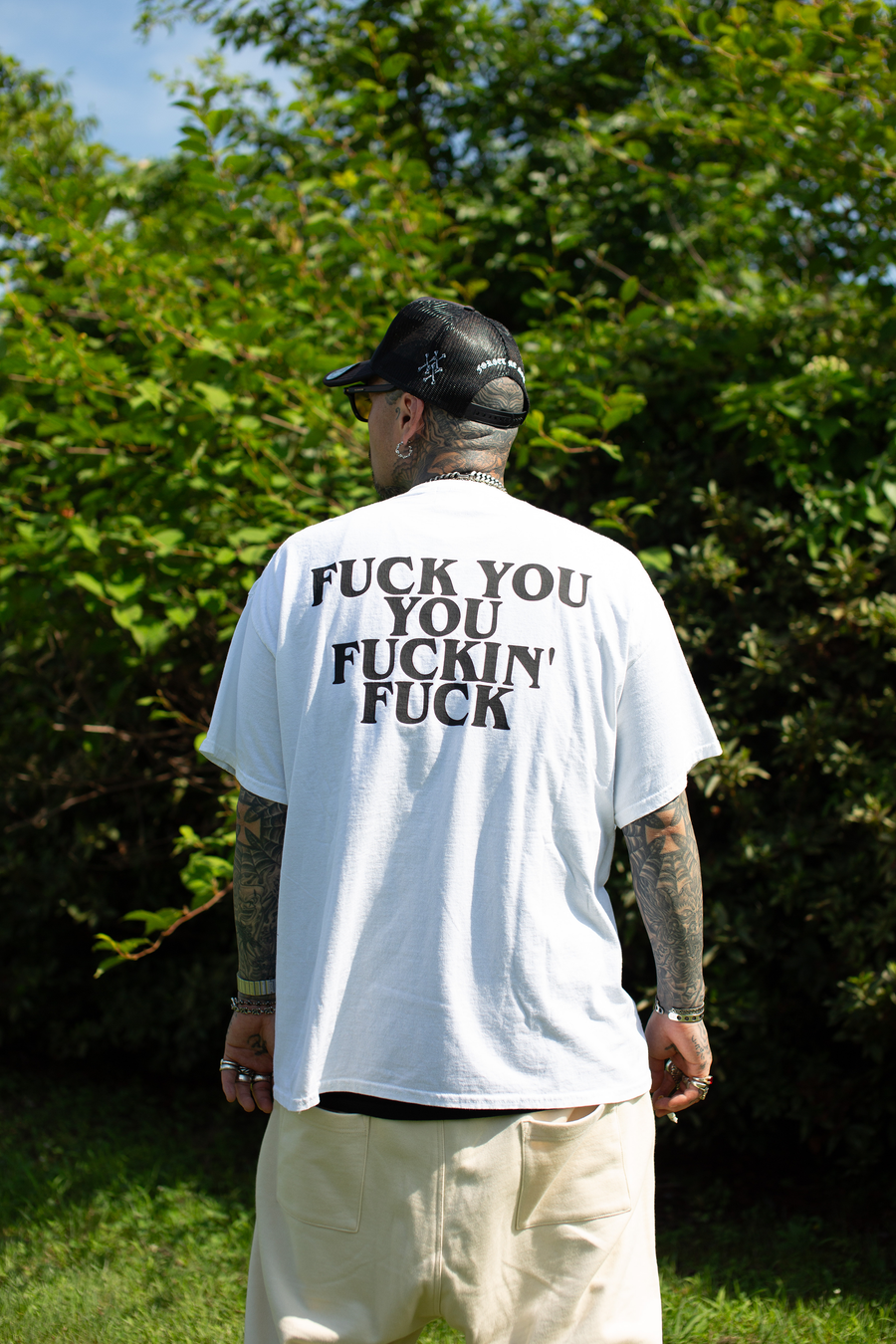 F●CKIN F●CK PRINT  SHORT SLEEVE TEE - WHITE