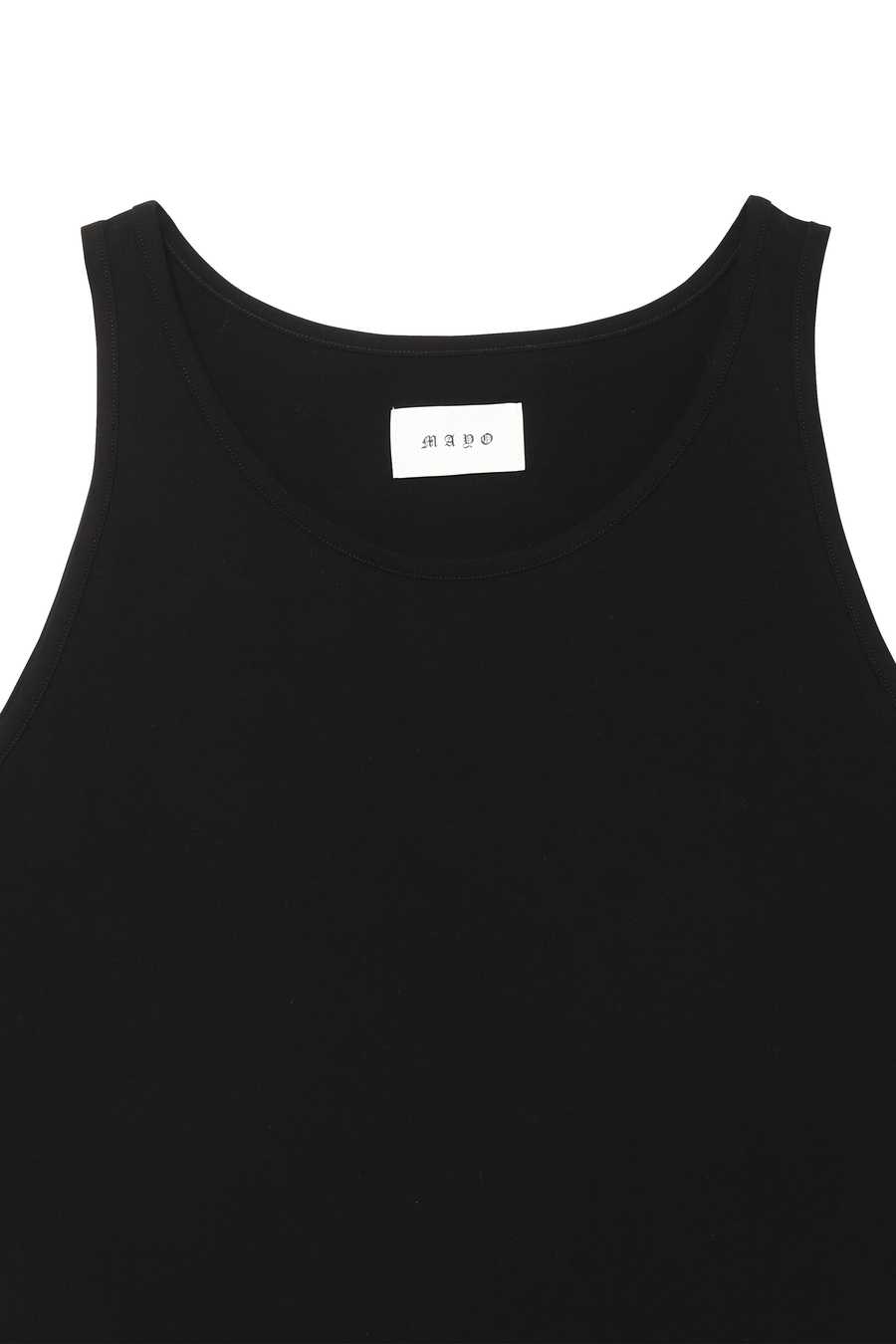 MAYO LAYERED Plain TANK TOP - BLACK