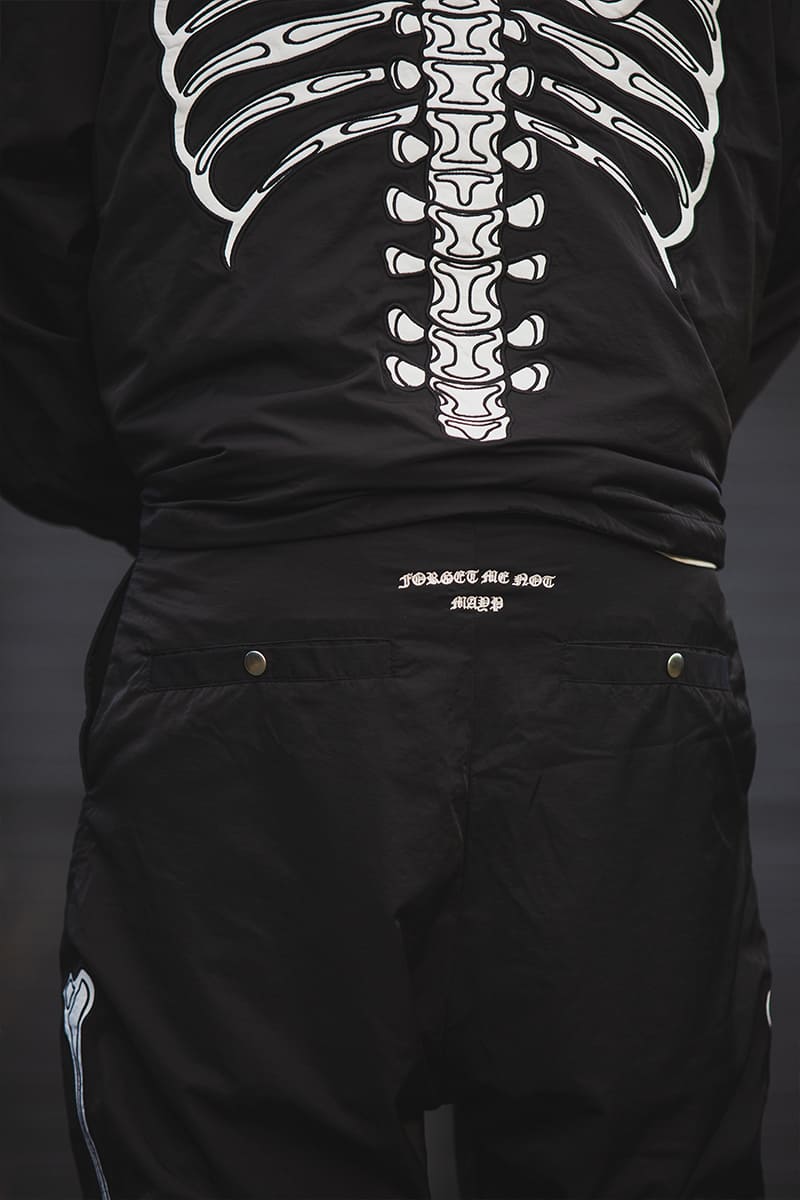MAYO】MAYO BONES Embroidery Nylon Pants - BLACK