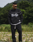 CROSS BONE EMBROIDERY CREW NECK SWEAT
