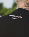 PLAIN EMBROIDERY SHORT SLEEVE TEE - BLACK