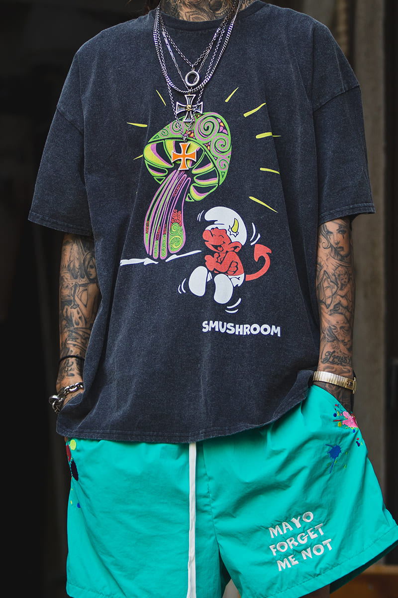 SMUSHROOM Short Sleeve Tee - FADE BLACK