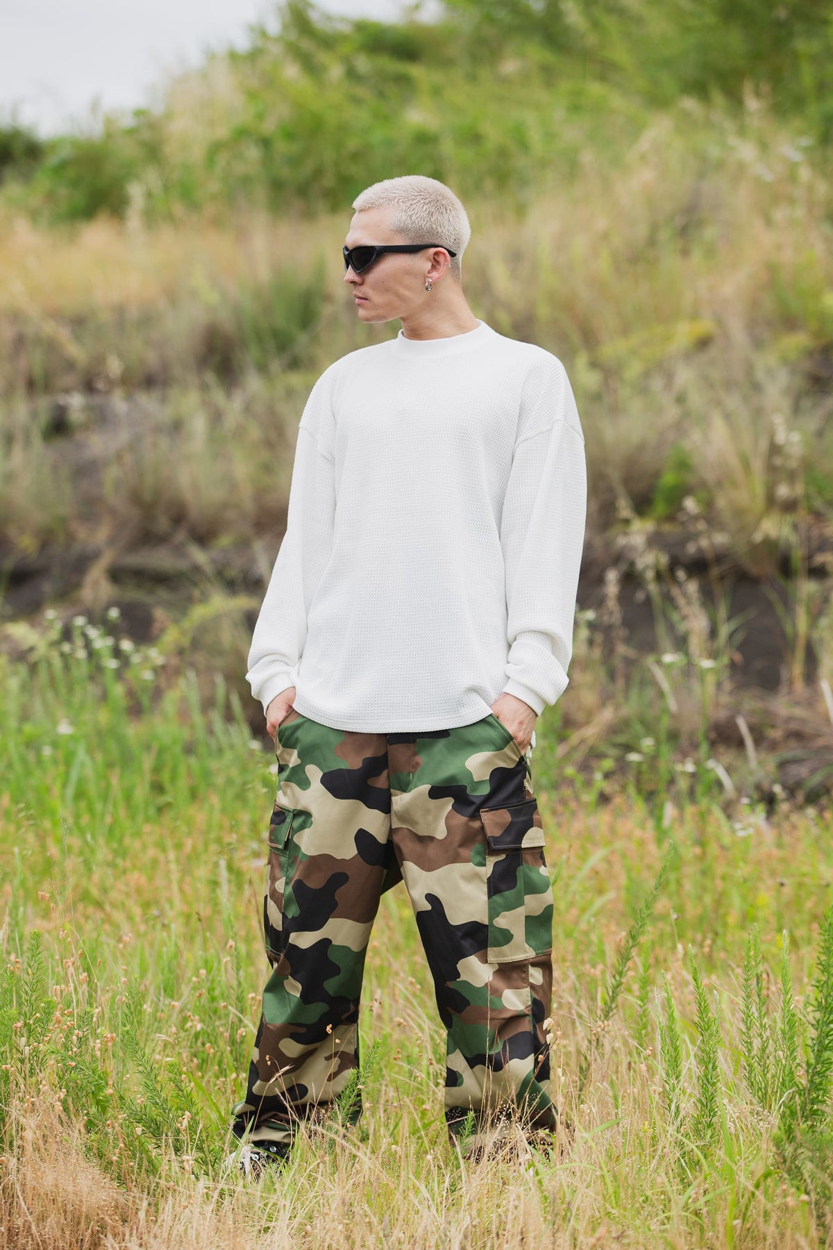 PLAIN EMBROIDERY THERMAL LONG SLEEVE TEE