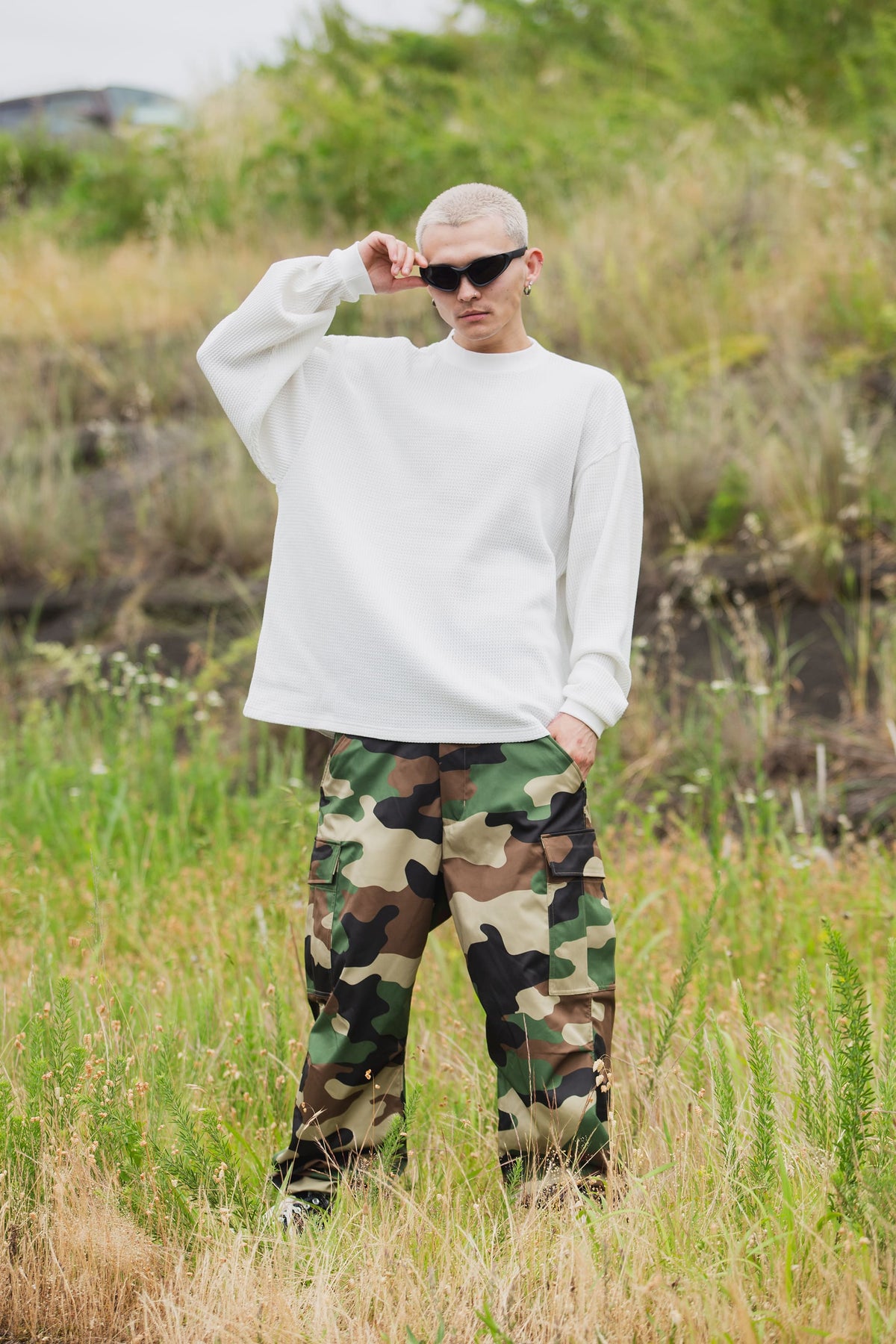 PLAIN EMBROIDERY THERMAL LONG SLEEVE TEE