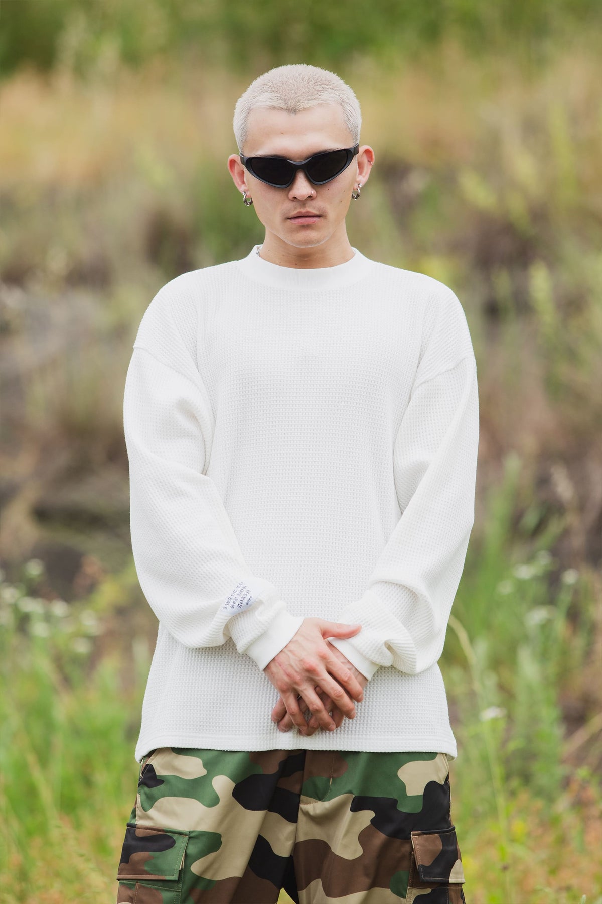 PLAIN EMBROIDERY THERMAL LONG SLEEVE TEE