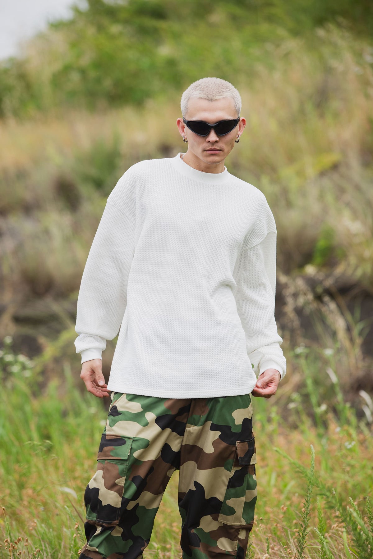 PLAIN EMBROIDERY THERMAL LONG SLEEVE TEE