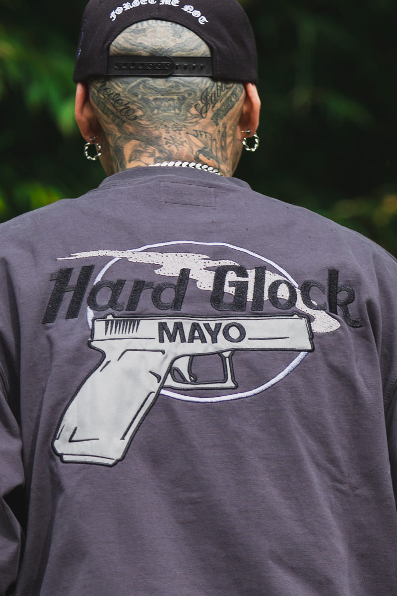 【WEB LIMITED】Hard Glock MAYO Embroidery Long Sleeve Tee - CHARCOAL
